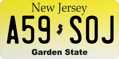 NJ license plate A59SOJ