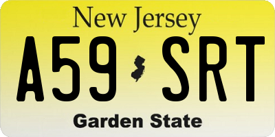 NJ license plate A59SRT