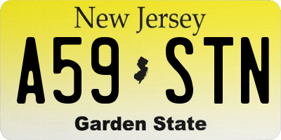 NJ license plate A59STN