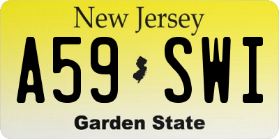 NJ license plate A59SWI