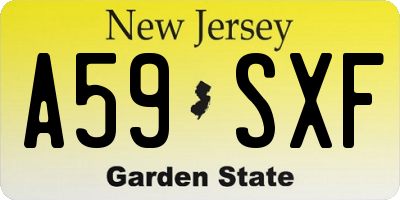 NJ license plate A59SXF