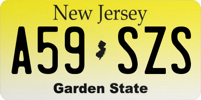 NJ license plate A59SZS