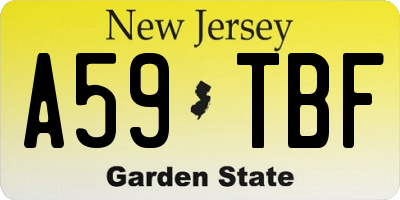 NJ license plate A59TBF