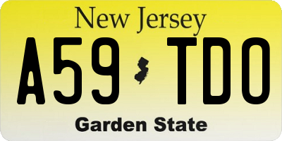 NJ license plate A59TDO
