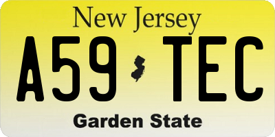 NJ license plate A59TEC