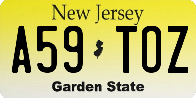 NJ license plate A59TOZ