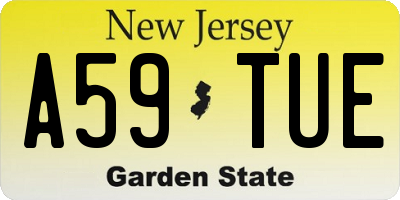 NJ license plate A59TUE