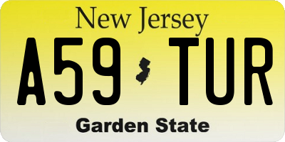 NJ license plate A59TUR