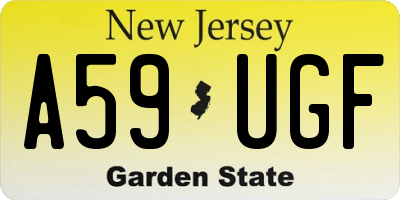 NJ license plate A59UGF