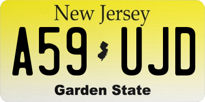 NJ license plate A59UJD