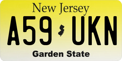 NJ license plate A59UKN