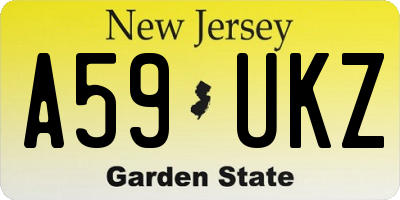 NJ license plate A59UKZ