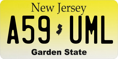 NJ license plate A59UML