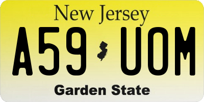 NJ license plate A59UOM