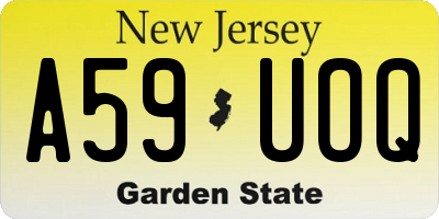 NJ license plate A59UOQ
