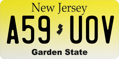 NJ license plate A59UOV