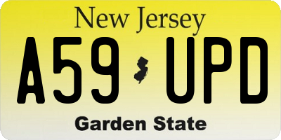 NJ license plate A59UPD
