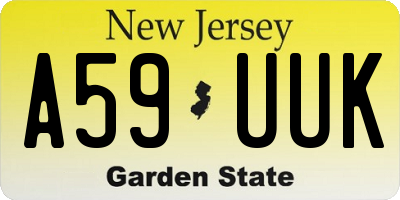 NJ license plate A59UUK