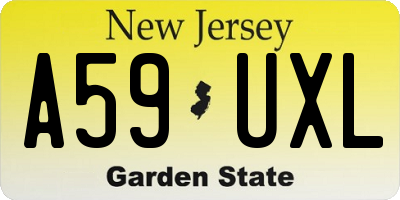NJ license plate A59UXL