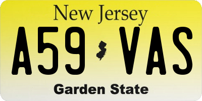 NJ license plate A59VAS