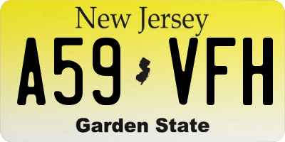 NJ license plate A59VFH