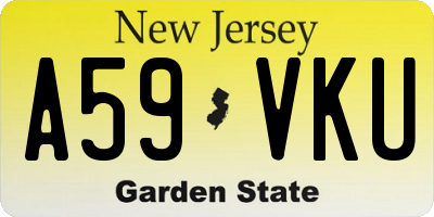 NJ license plate A59VKU