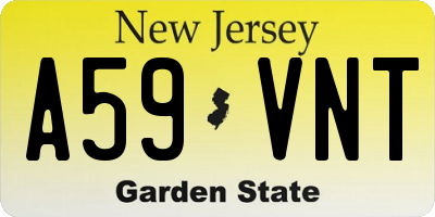 NJ license plate A59VNT