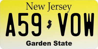 NJ license plate A59VOW