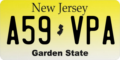 NJ license plate A59VPA