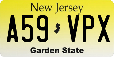NJ license plate A59VPX