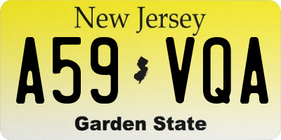 NJ license plate A59VQA