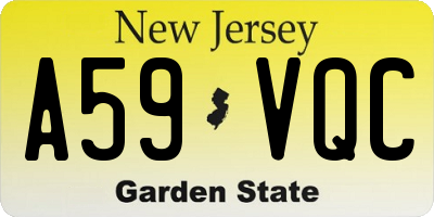 NJ license plate A59VQC
