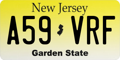 NJ license plate A59VRF