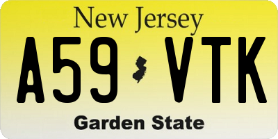 NJ license plate A59VTK