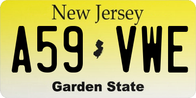 NJ license plate A59VWE