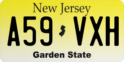 NJ license plate A59VXH