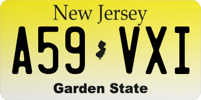 NJ license plate A59VXI