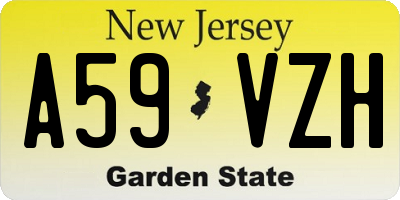 NJ license plate A59VZH