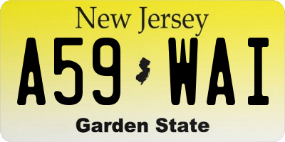 NJ license plate A59WAI