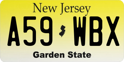 NJ license plate A59WBX