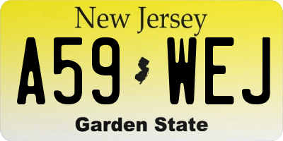 NJ license plate A59WEJ