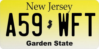 NJ license plate A59WFT