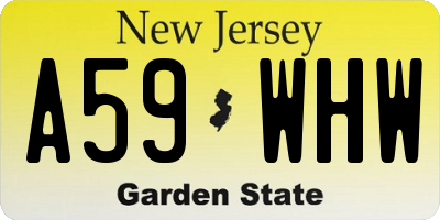 NJ license plate A59WHW