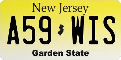 NJ license plate A59WIS
