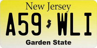 NJ license plate A59WLI