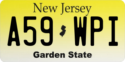 NJ license plate A59WPI