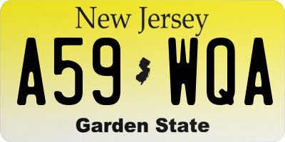 NJ license plate A59WQA