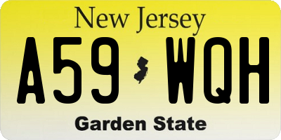 NJ license plate A59WQH