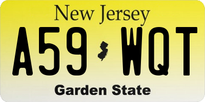 NJ license plate A59WQT