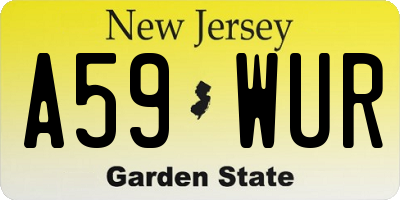 NJ license plate A59WUR
